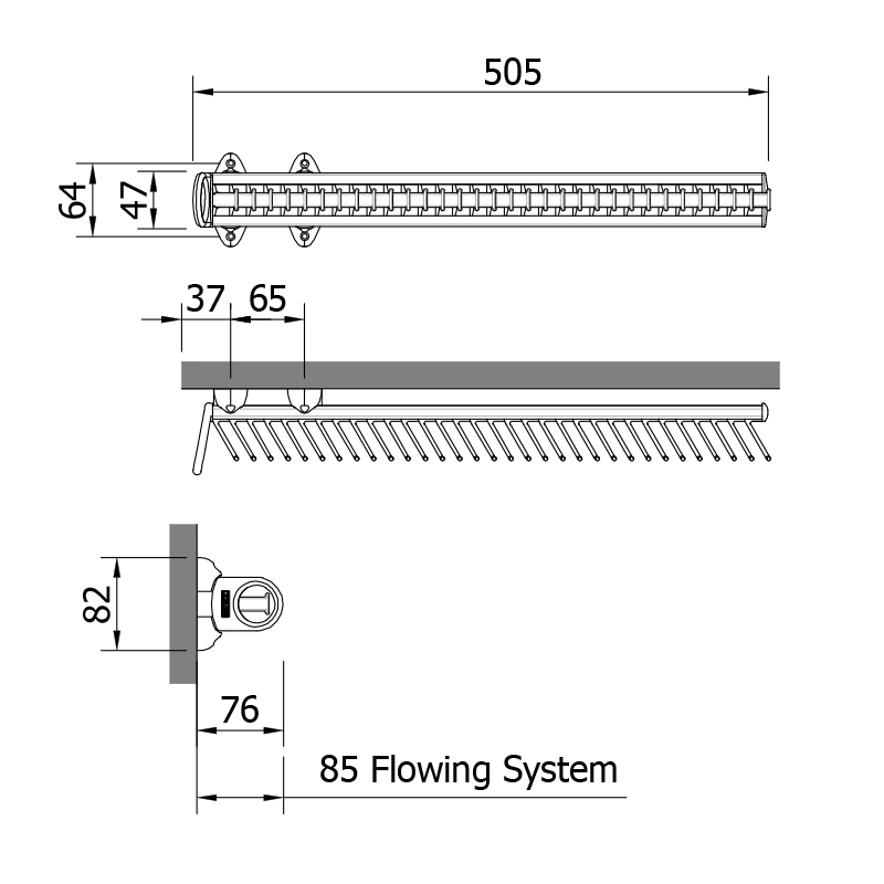 Krawattenhalter herausziehbar - 32 Haken - weiss-aluminium glänzend 4